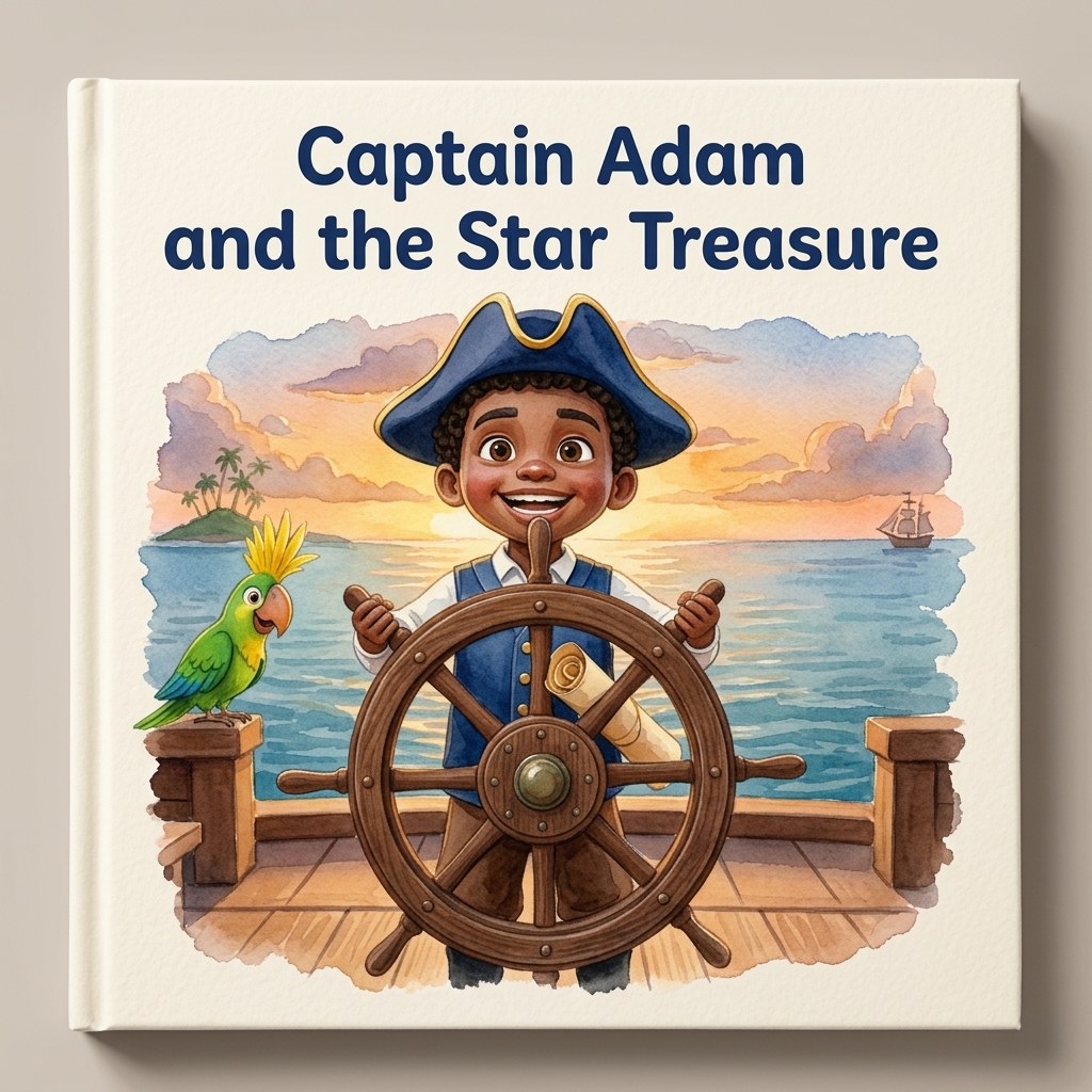 Painted sample cover — Captain Your Child and the Star Treasure